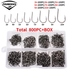 800 шт./кор. рыболовный крючок 3#-10# одинарный крючок высокого качества рыболовный крючок джиг большой крюк черный крюк