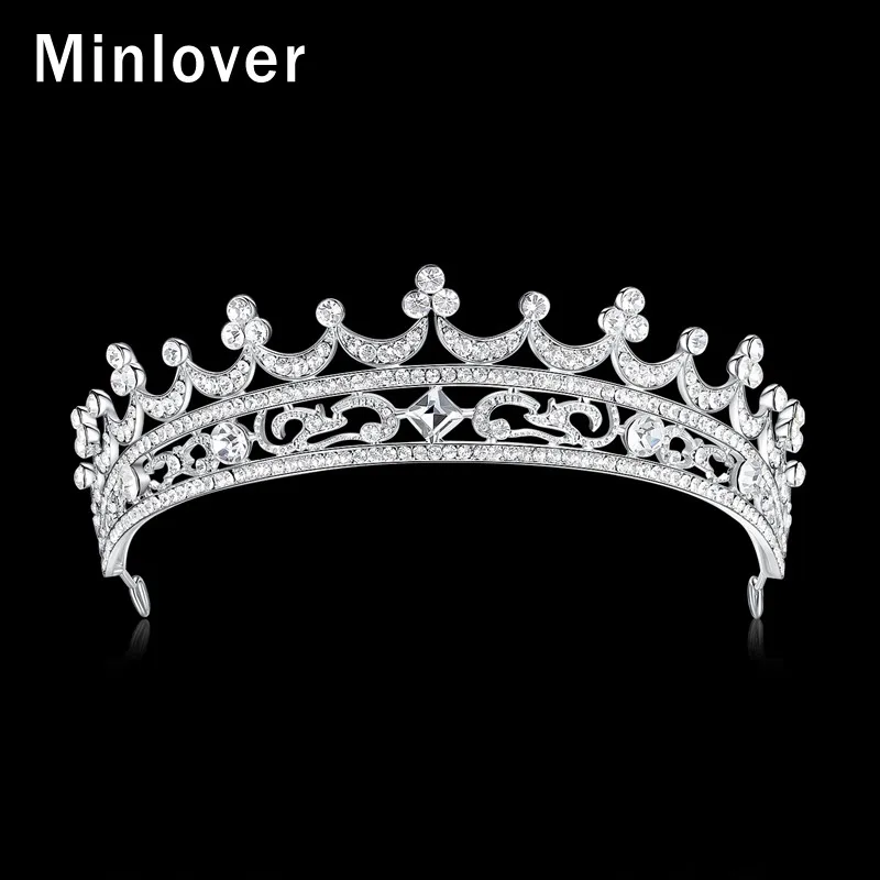 Minlover великолепное растение свадебные диадемы короны женские Стразы ободки для
