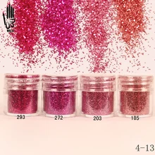 1 банка/коробка 10 мл Лак для ногтей 4 красных розовых цвета Блестки для ногтей тонкая пудра для украшения ногтей на выбор 300 цветов фабрика 4-13