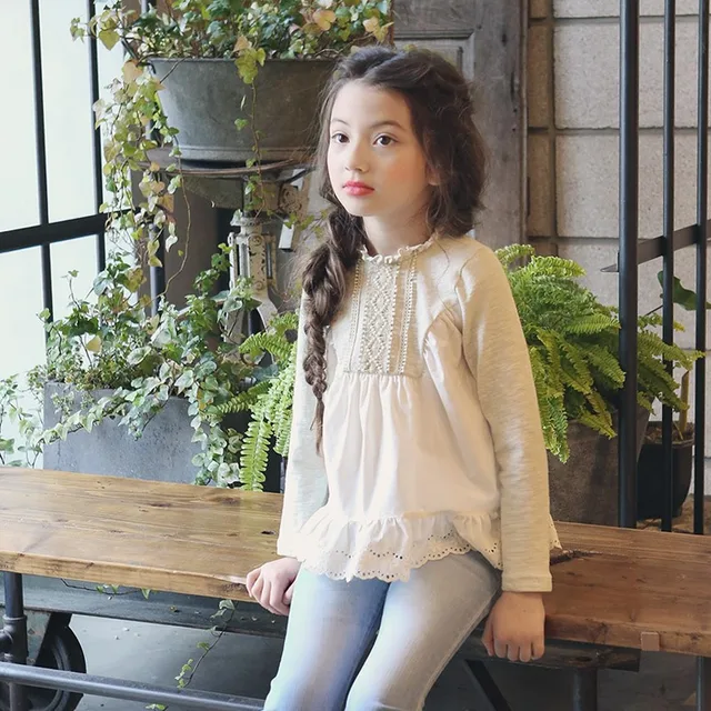 AiLe Rabbit 2018 Girls New Baby Shirts Spring Princess Double Blouses Baby Dress  Girl Child Pure Cotton Fashion Joker Dolls.