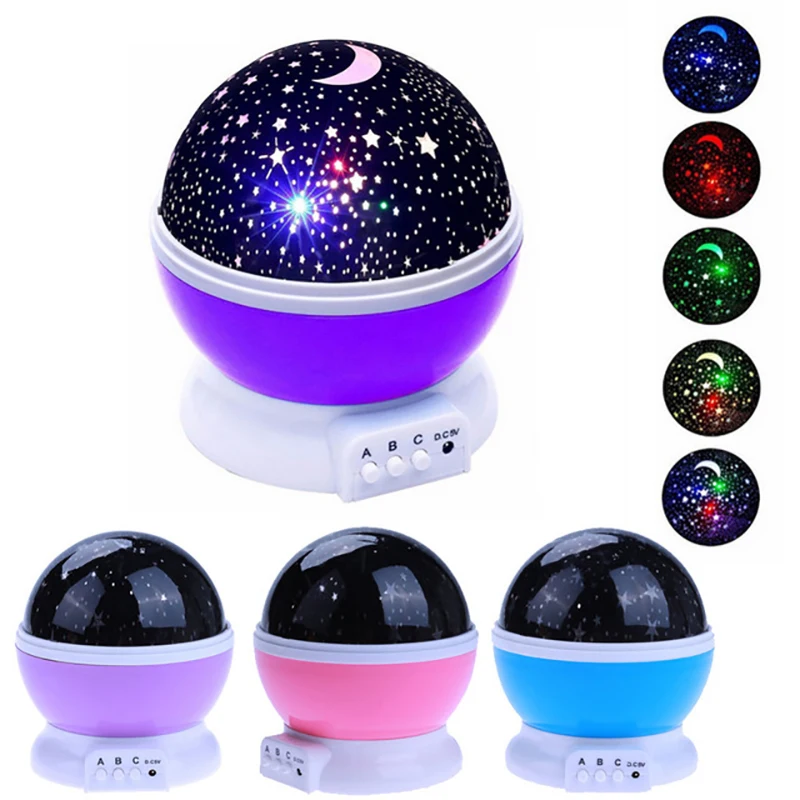 

Novelty Luminous Toy Star Starry Sky LED Night Light Projector Automatic Rotation Battery USB Bedroom Lamp Toy for Children Gift