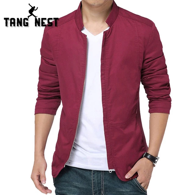 Tangnest New Spring Men Jacket 2018 New Design Mandarin Collar Men