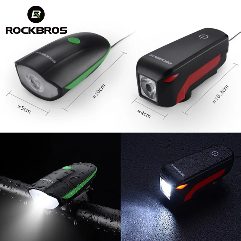 ROCKBRO 3 в 1 велосипедный светильник USB Перезаряжаемый светодиодный 1200 мАч Водонепроницаемый 350 люменов головной светильник 120 дБ рупорный велосипед аксессуары для велоспорта