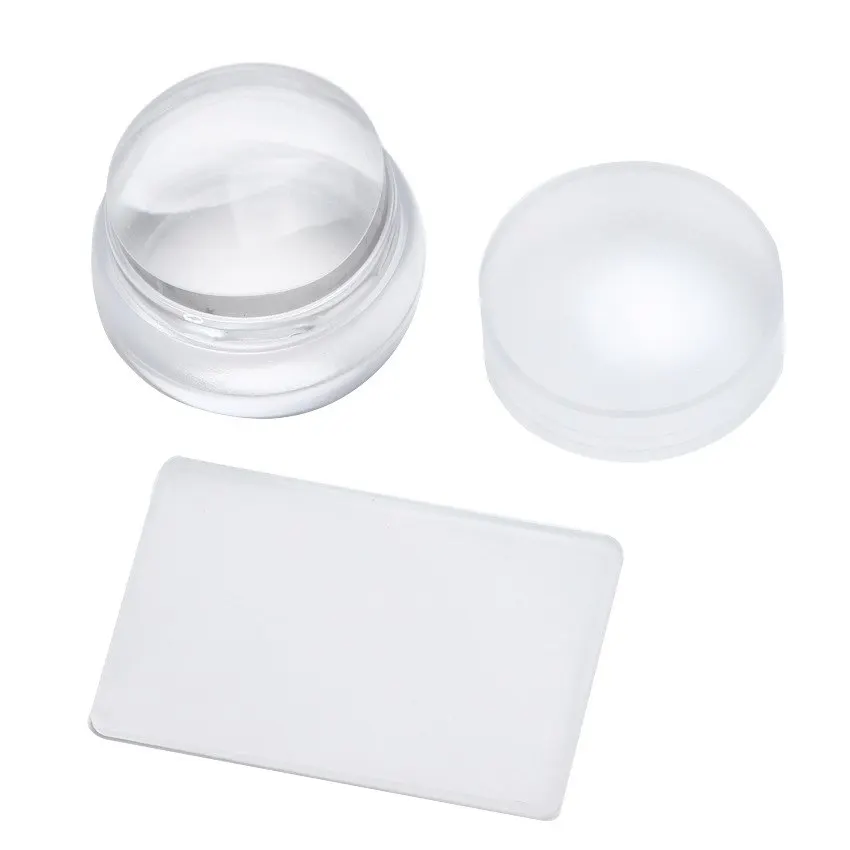 

Clear Green Jelly Manicure Head With Scraper Nail Art Stamping Tool Set Manicure Template Tool PolishFree Shipping In Russia