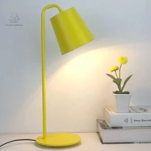 Современный минималистский металлическая настольная лампа для гостиной Спальня Кабинет офиса, желтый белый черный кованого железа лампа для чтения