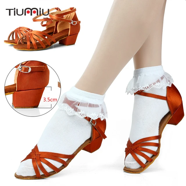Girl's Professional Dancing Shoes Ballroom Tango Dance Shoes Kids Girls