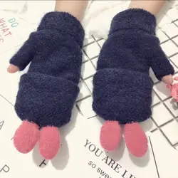 S491 клапаном перчатки на половину пальцев женские зимние милые корейские студенты вязаные шерстяные зимние теплые Перчатки