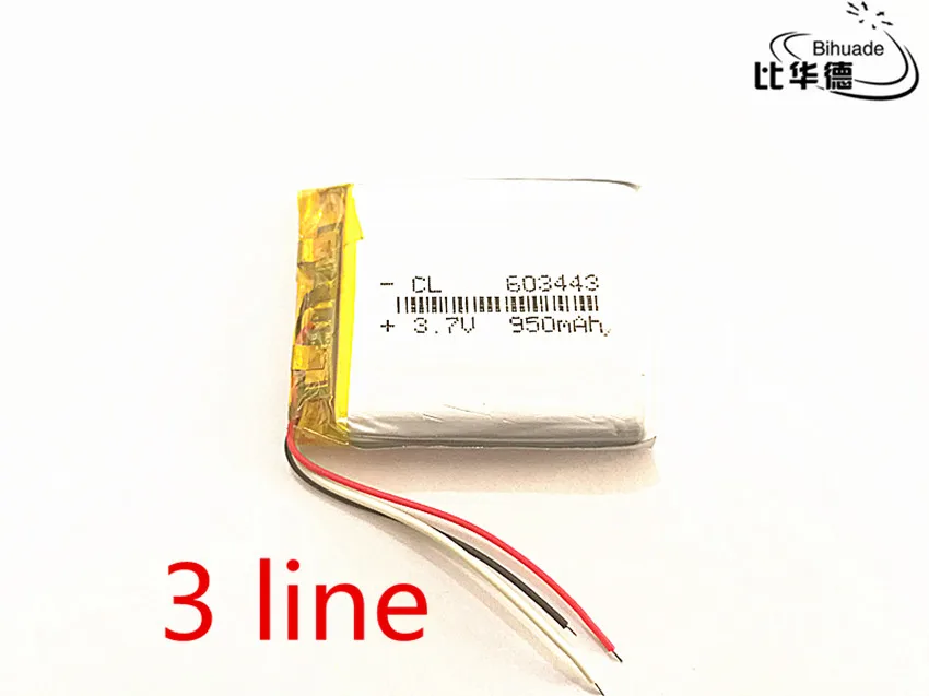 Оригинальная батарея 3 line 10 шт./лот 603443 7 в 950 мАч GPS навигация Встроенная