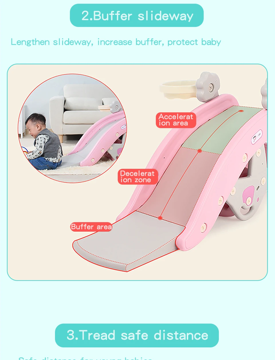 Ruizhi Multifunction Children Slide And Rocking Chair Child Home Playground Slides Eco-Friendly Plastic Slide Kids Gift RZ1084