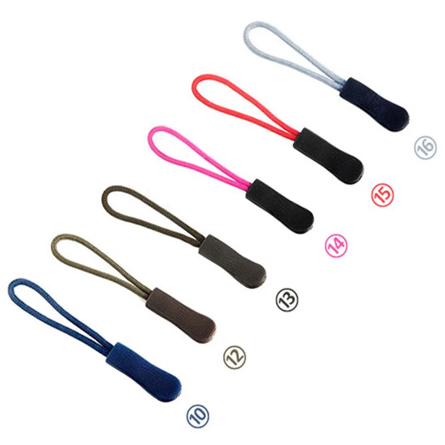 6Pcs Zipper Pull Puller End Fit Zipper Rope Clip slider Buckle Zipper Rope Travel Bag Suitcase
