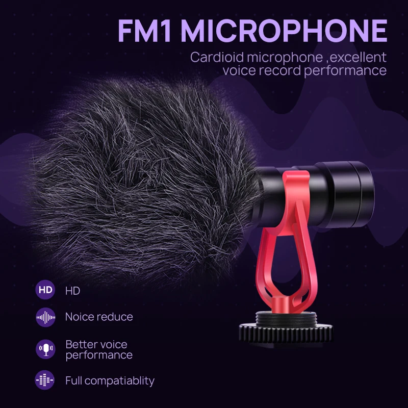 FORZAGO FM-1 видео микрофон для Zhiyun Smooth Q2 DSLR камер sony смартфон Osmo Карманный Vlogging Mic iPhone Android PK RODE