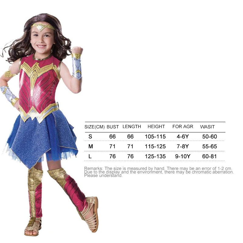 Детский маскарадный костюм Чудо-женщины для костюмированной вечеринки, Супермен, чудо-женщина, супердевушка, Детский костюм на Хэллоуин