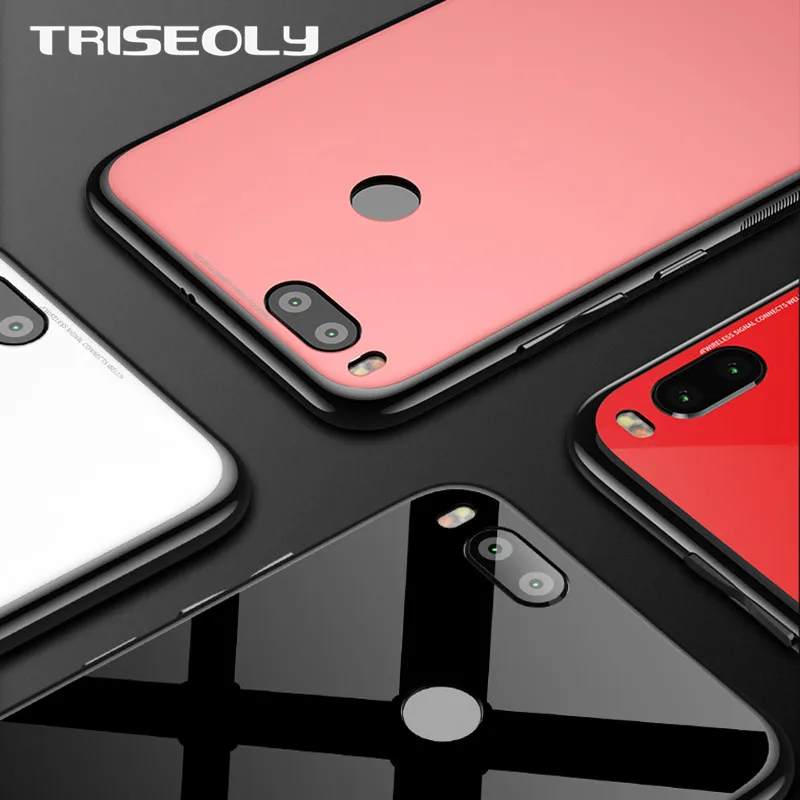 Чехол TRISEOLY для Xiaomi Mi A1 роскошное стекло зеркальная защитная мягкая задняя крышка