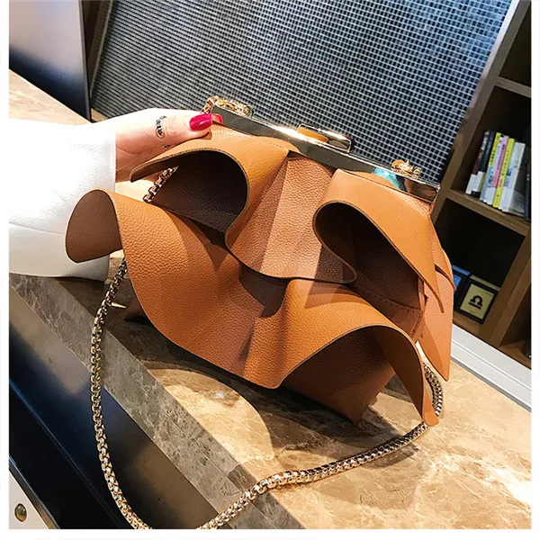 TOYOOSKY, новинка, женская сумка, волнистая, на одно плечо, сумки женские, Роскошные, дизайнерские, сумки с пряжкой, дизайнерские сумки через плечо - Цвет: Brown