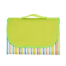 Водонепроницаемый коврик одеяло открытый пляжный коврик для кемпинга пикника, полосатый зеленый 145*180 мм