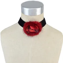 Gothnic Style Fashion Choker Necklaces 4 Colors Velvet Flower Collar Short Calvicle Necklaces Women Accessory