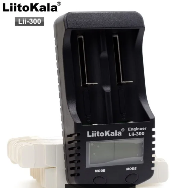 Умное устройство для зарядки никель-металлогидридных аккумуляторов от компании LiitoKala lii-300 ЖК-дисплей 18650 Батарея Зарядное устройство lii300 для 18650 26650 14500 10440 17500 1,2 V AA AAA металл-гидридных или никель Перезаряжаемые Батарея сзади - Цвет: Lii300 Only