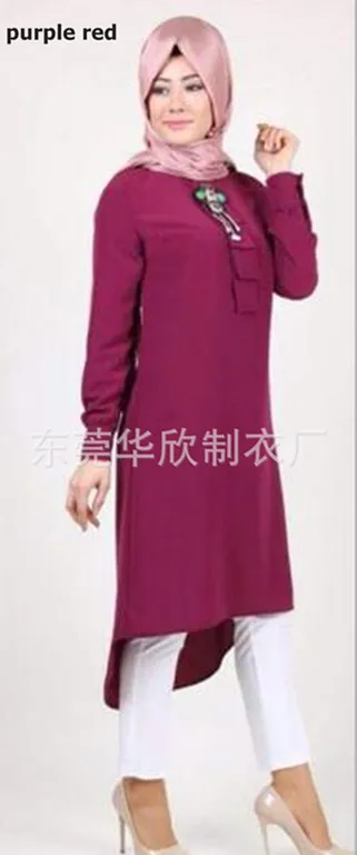 Мода Высокое качество Исламизм девушки Топ повседневное шифоновая рубашка с длинным рукавом блузки для малышек Топы корректи