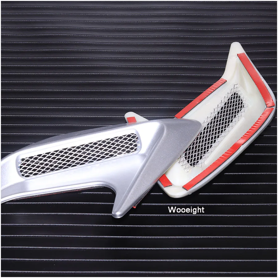 Car Styling 2Pcs Chrome Car Side Air Vent Fender Cover Hole Intake Duct Flow Grille Decoration Sticker (4)