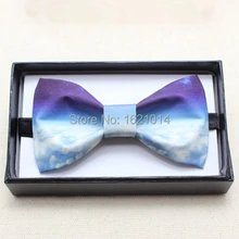 Голубой Небесный галстук ручной работы Модное высококачественное свадебное платье Бабочка галстуки для мужчин Corbatas женщин галстук-бабочка с подарочной коробкой
