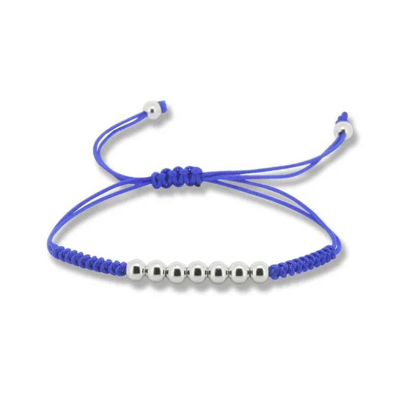 1pcs blue Модные мужские плетеный браслет 5 мм бусины прелестная оплетка браслеты хорошая веревка цепь с множеством цветов для ювелирных изделий унисекс - Окраска металла: 1pcs blue