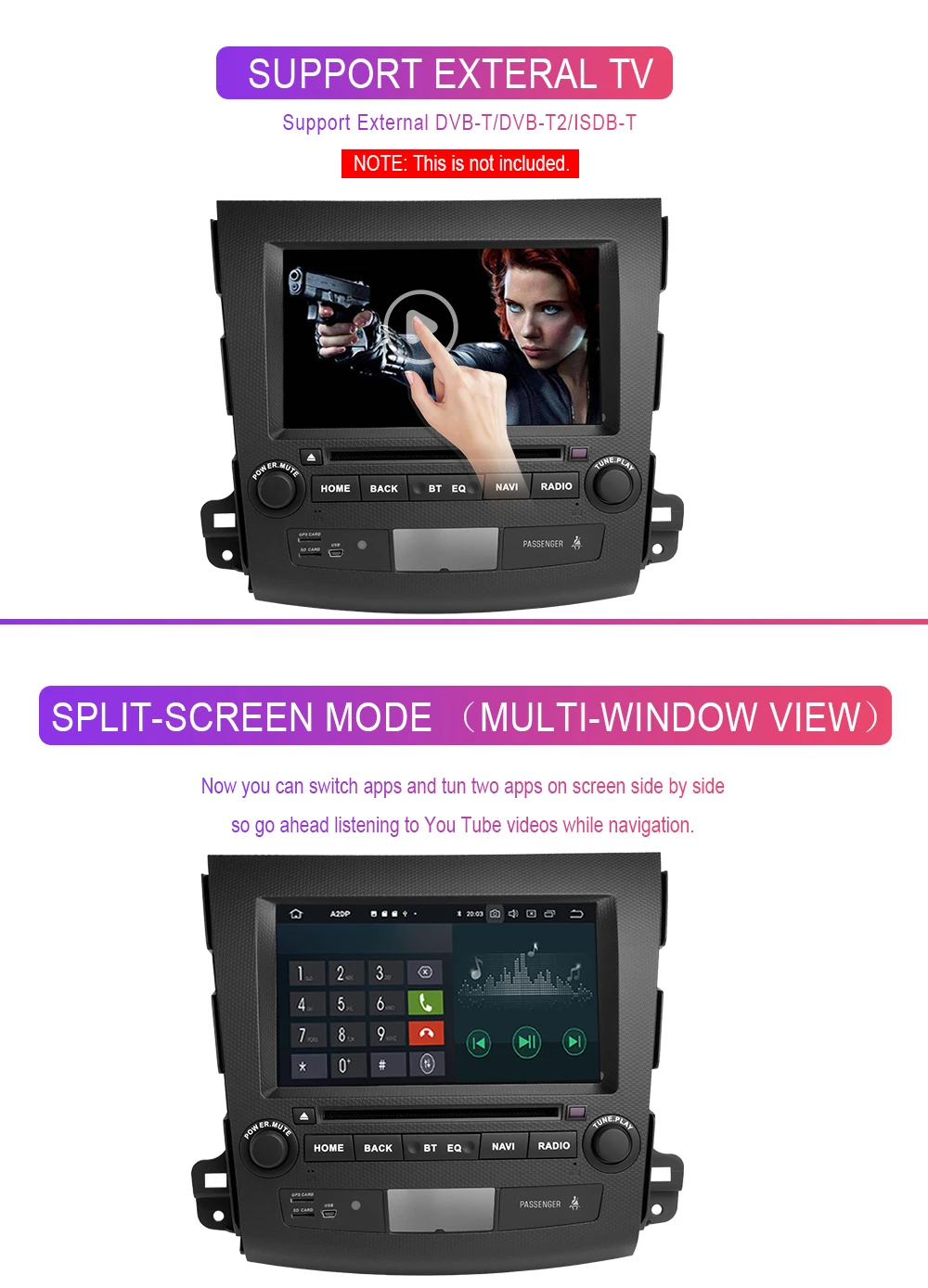 Cheap Xonrich 2 Din Android 9.0 Car Multimedia Player For Mitsubishi Outlander 2007-2011 AutoRadio GPS Navi DVD Head Unit AudioWifi 4G 16