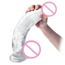 9.4 inch jelly glass dildo Super Huge Big Dildo With Suction Cup silicone realistic rubber penis Sex Toys for Woman Masturbation