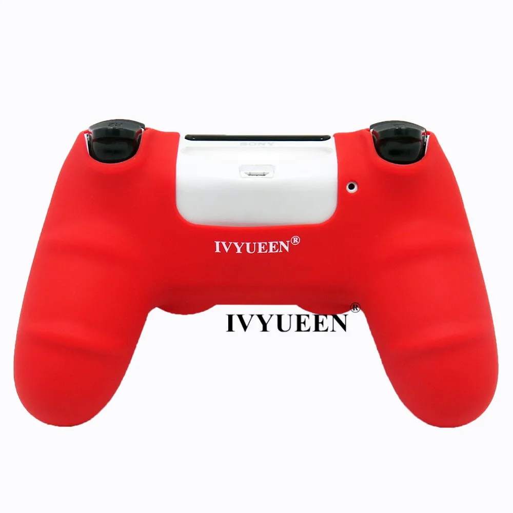 Силиконовый Противоскользящий чехол IVYUEEN для playstation 4 PS4 Pro, тонкий чехол для контроллера с рукояткой для большого пальца, колпачки для Dualshock 4