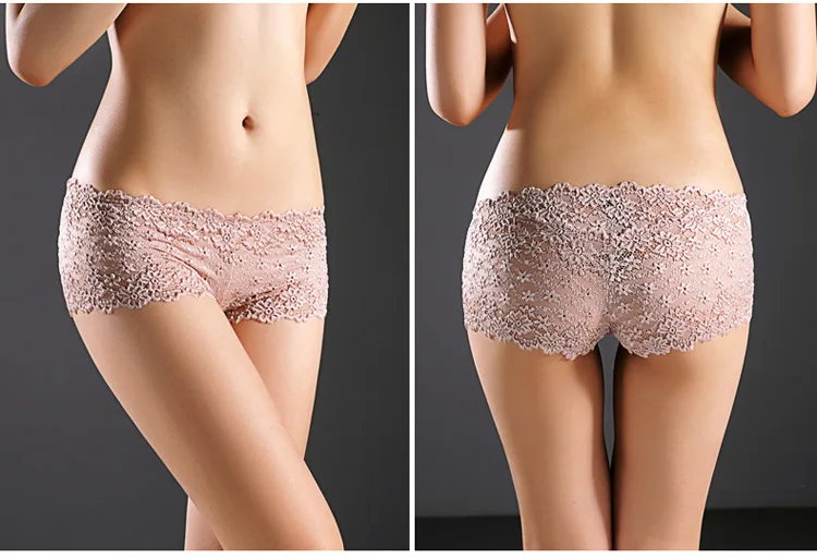 2Color Sexy Classic elegant Gorgeous temptation No Trace of Hip pants Hollow Out Lace Cutton Nylon Underware Lady Panties