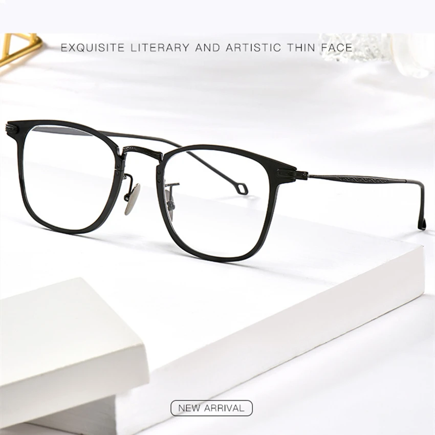 

2019 Handmade Rectangle Men's Glasses Titanium Glasses Frame Men Women Spectacles Optical Prescription Eyeglasses Oculos De Grau