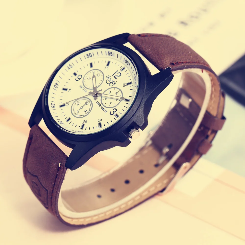 Роскошные часы мужские часы модные декоративные часы с хронографом мужские спортивные наручные часы с кожаным ремешком Relogio Masculino Reloj