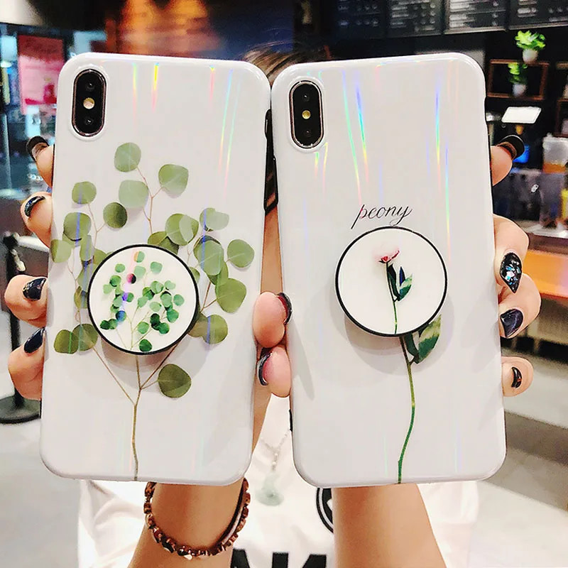 

for iphone 7 case silicone Cutie Leaves Patterned gel Mobile phone protective case for iphone XS Colourless mobile phone case