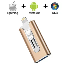 USB флеш-накопитель OTG 3 в 1, 8 ГБ, 16 ГБ, 32 ГБ, 64 ГБ, 128 ГБ, флеш-накопитель для iphone 8, 7 Plus, 6, 6 S Plus, 5S, ipad, карта памяти, флешка