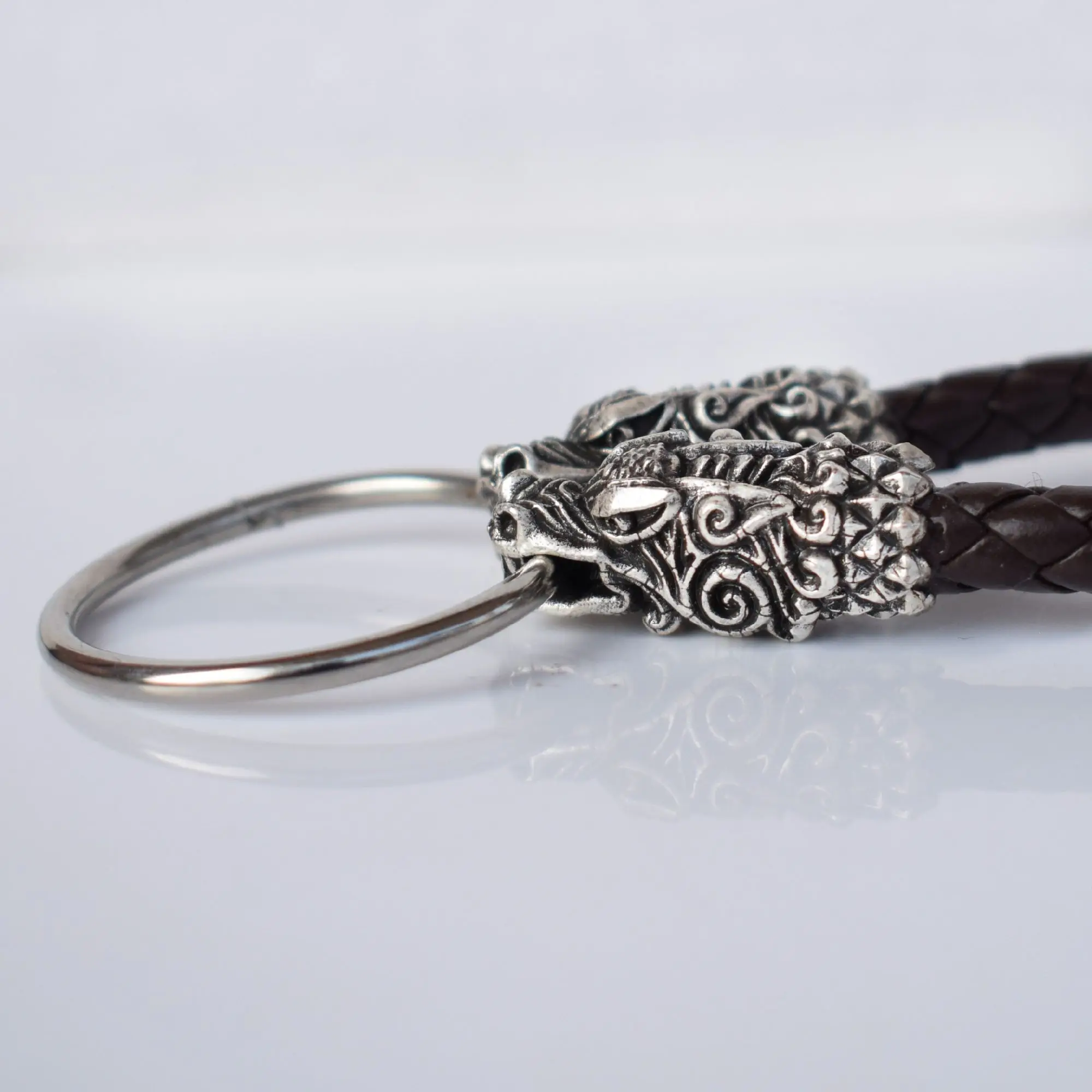 

Animal Dragon Lion Wolf Head Necklace Rope Heavy Men Jewelry Necklace