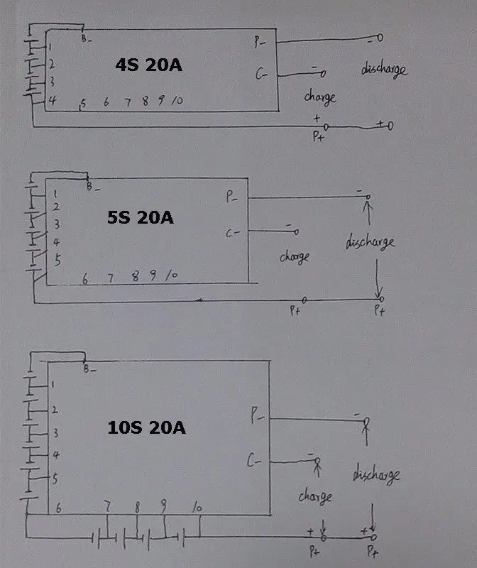 3S to 10S 4s 6s 7s 8s cells 20A BMS PCM 18650 Защитная плата литий ионной батареи 36 В LiPo для 103450 17500