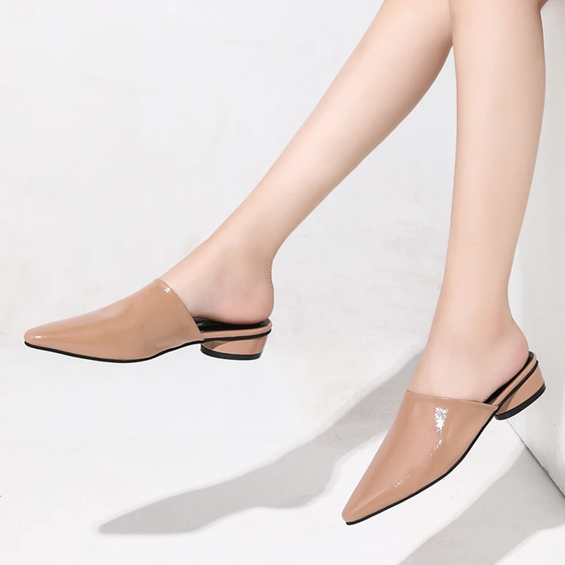 flat mule sandals closed toe