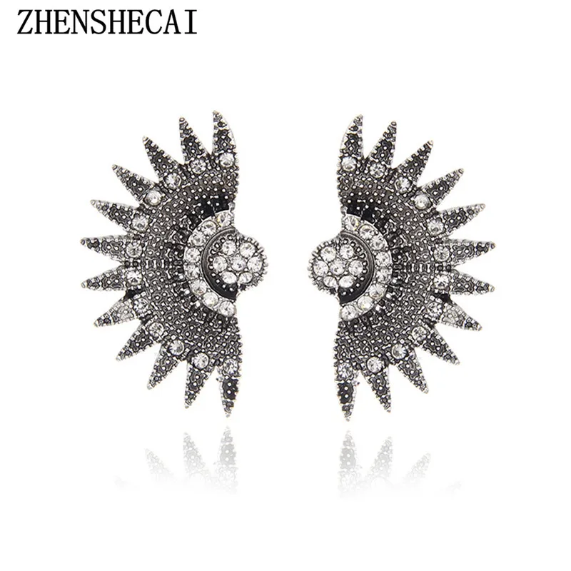 

Vintage style sector design crystal earring Bohemia unique drop earring for women wedding party jewelry wholesale e0250
