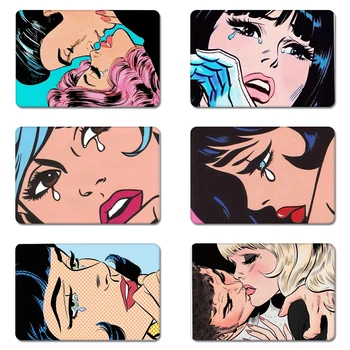 

Pop Art Crying Girl Beauty Cool Designs Nature Rubber Table Mouse Pad Laptop Computer Enclosure Mousepad Mat