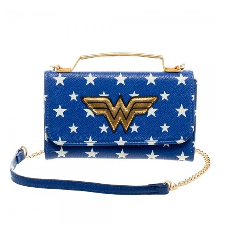 DC Comics Wonder Woman кошелек с ремешком через плечо клатч из искусственной кожи Длинный кошелек сумка
