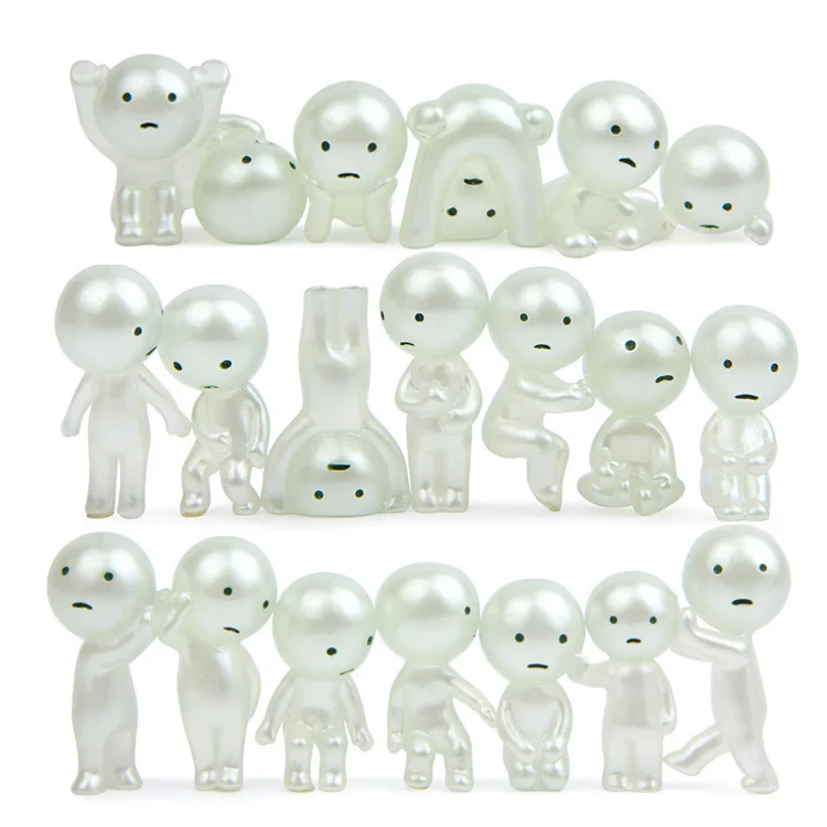 

YGSJ005 New Arrival 20pcs Luminous Tree Elves Toy Miyazaki Cartoon Princess Mononoke Action Figure Toys Kids Gifts Wholesale