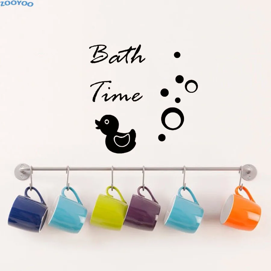 ZOOYOO Cute Ducks Bath Time Wall Sticker Bathroom Wall Decals