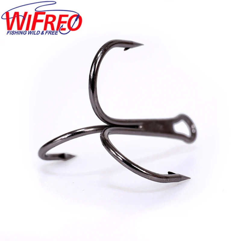 

100pcs/lot 12#-5/0# Black Nickel Fishing Hook High Carbon Steel Treble Hooks Fishing Tackle with Hole Carp Fishing Tackle Box