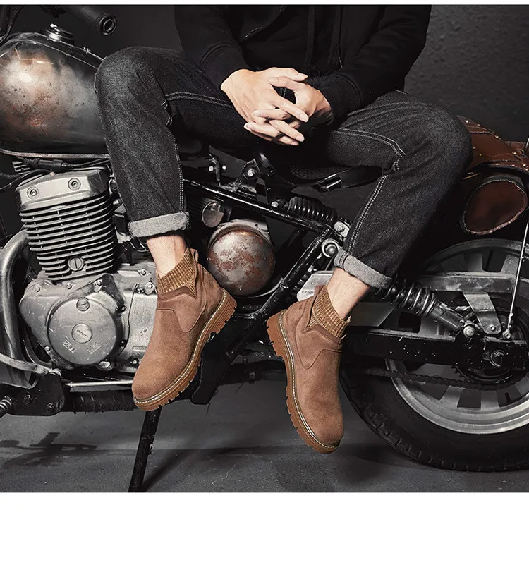 Модная обувь г. Новые стильные мужские ботинки «Челси» мужские ботильоны из натуральной кожи однотонная обувь без шнуровки Zapatos De Hombre 39-44