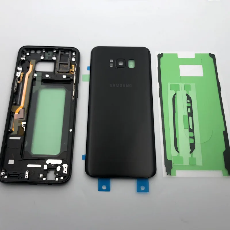 S8 + чехол с полным корпусом крышка батареи объектив камеры средняя рамка для Samsung