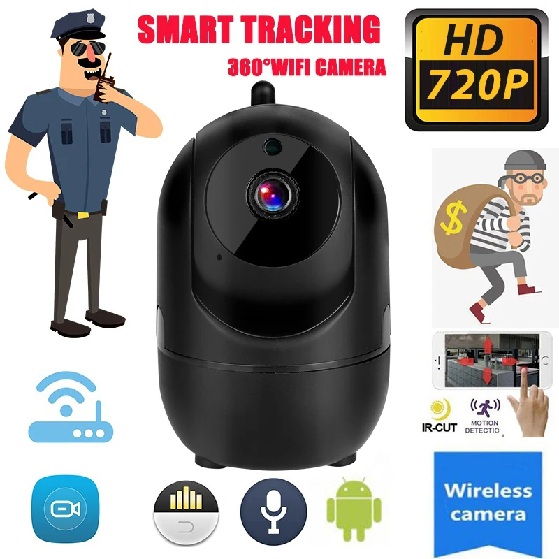 

720P HD HD Wifi Camera Multifunctional Tracking Automatically Wireless WiFi Camera Motion Detection Wide Angle Wifi IP Camera