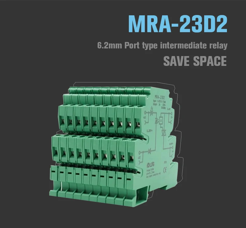 1 шт./лот MRA-23D2 клеммные блоки на din-рейку, релейный модуль, вход 2A: 3 в 5 в 12 В 24 В DC AC SSR твердотельные реле MRA-23D2