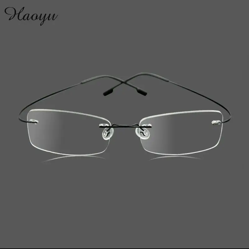 haoyu font b Silhouette b font Ultralight Glasses Hipster Optical Frames Rimless memory Titanium Eyeglasses Frames