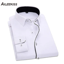 Мужские рубашки, Мужская модная Повседневная Деловая официальная рубашка с длинным рукавом, брендовая Новая мужская рубашка camisa social masculina XT515