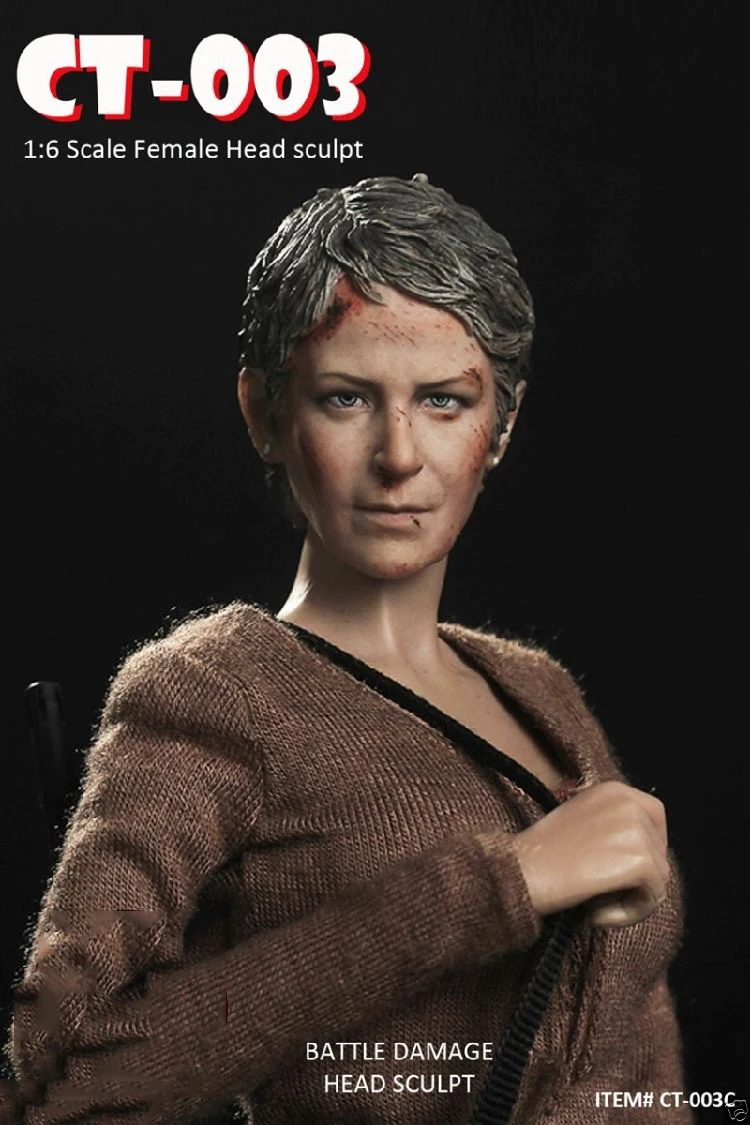 1/6 масштаб, женская голова, лепим, Carol Peletier, голова с резьбой, Ходячие мертвецы, Боевая поврежденная голова, 12 дюймов, фигурка