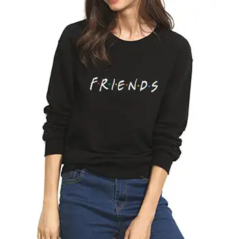 

2018 New Fashion Friends Print Hoodies Women Kawaii Tops Sweatshirts Pattern Corduroy Youth Street Thick Sweet Pullovers And For